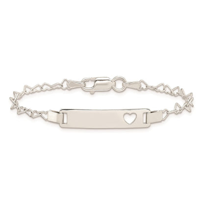 6 Zoll Sterlingsilber Herz Baby Id Armband