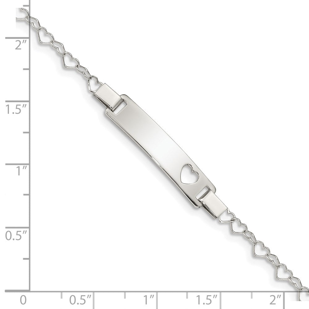 6 Zoll Sterlingsilber Herz Baby Id Armband