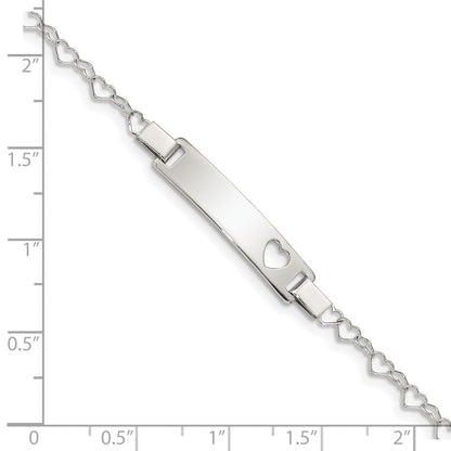 6 Zoll Sterlingsilber Herz Baby Id Armband