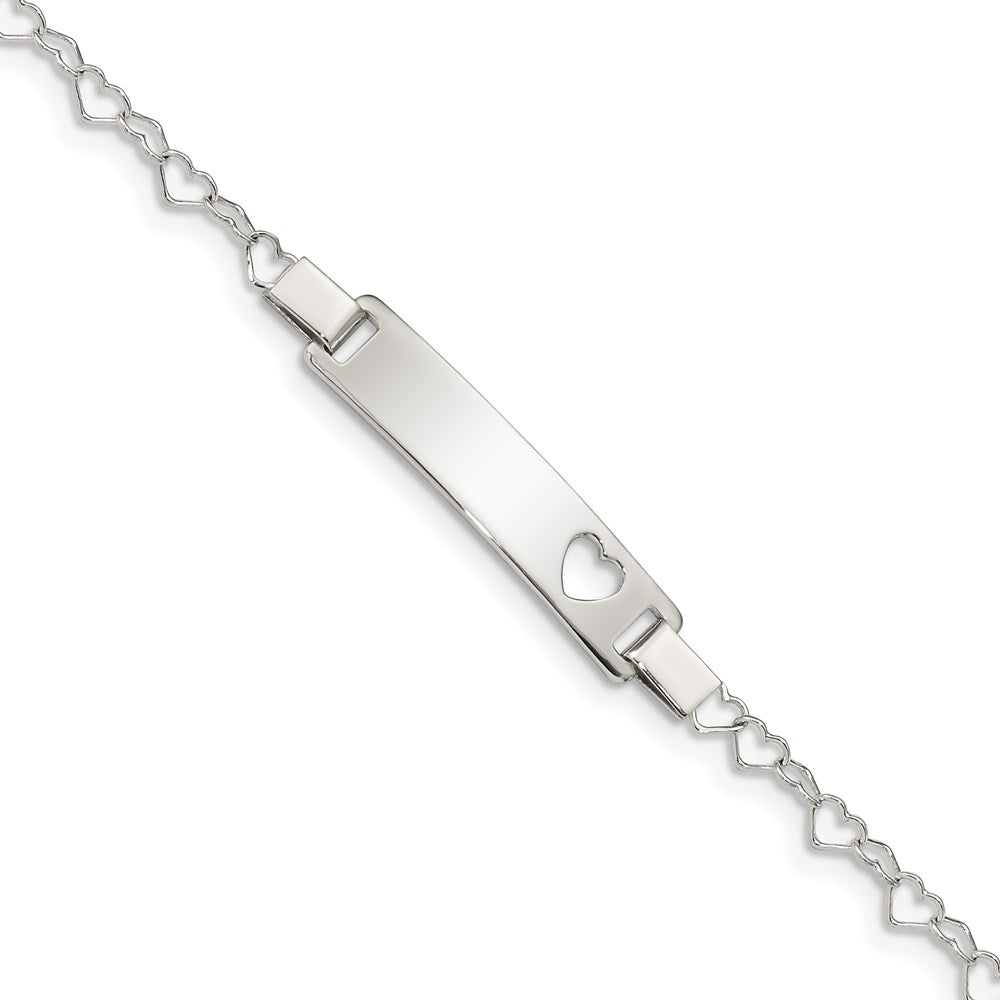 6 Zoll Sterlingsilber Herz Baby Id Armband