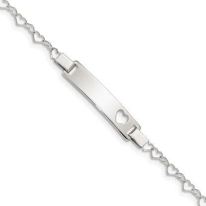 6 Zoll Sterlingsilber Herz Baby Id Armband