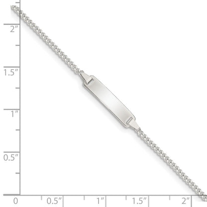 5.5 Zoll Sterlingsilber Poliert Id Platte Mit.75 Zoll Verlängerung. Kinder Armband