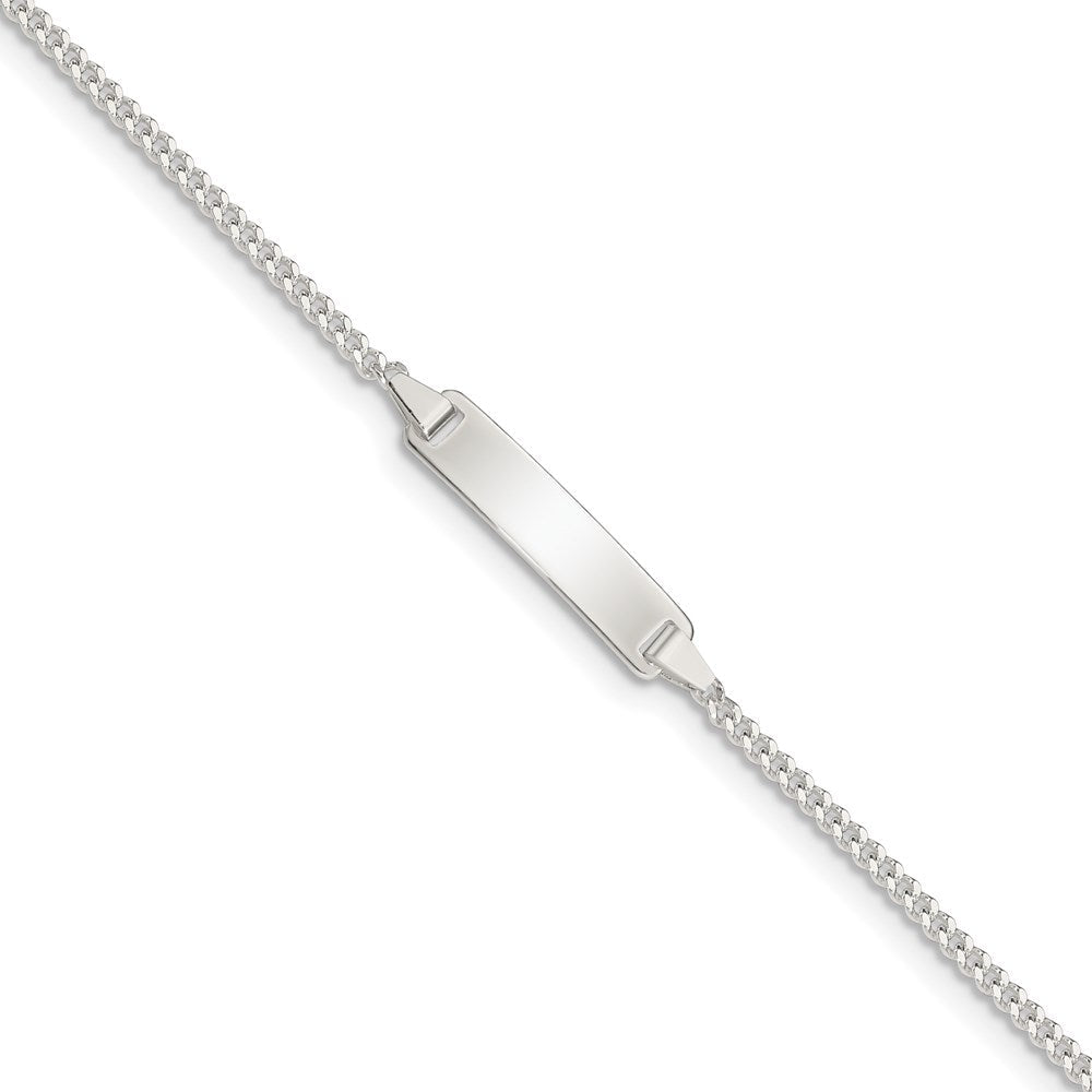5.5 Zoll Sterlingsilber Poliert Id Platte Mit.75 Zoll Verlängerung. Kinder Armband