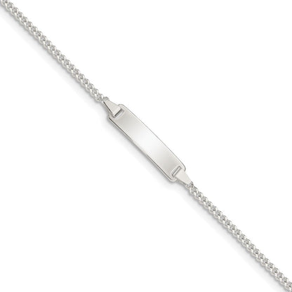 5.5 Zoll Sterlingsilber Poliert Id Platte Mit.75 Zoll Verlängerung. Kinder Armband