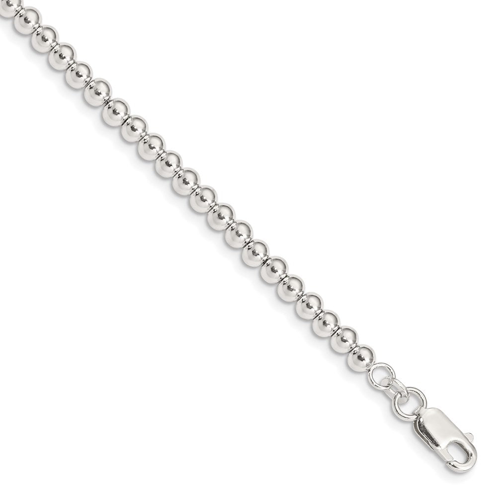 6 Zoll Sterlingsilber Poliert Gekugelt Kette mit 1 Zoll Verlängerung. Kinder Armband