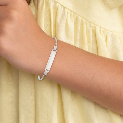 2 Zoll Sterlingsilber Verstellbar Baby Id Armband