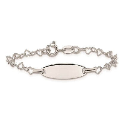 Sterlingsilber Poliert Gravierbar Kinder Id Herz Glieder Armband