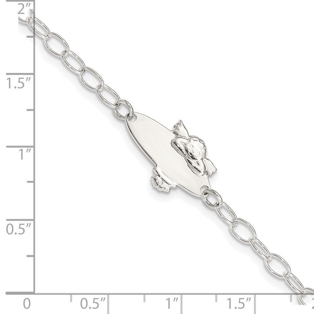 6 Zoll Sterlingsilber Poliert Engel Baby Gravierbar Id Armband