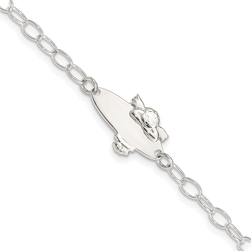 6 Zoll Sterlingsilber Poliert Engel Baby Gravierbar Id Armband