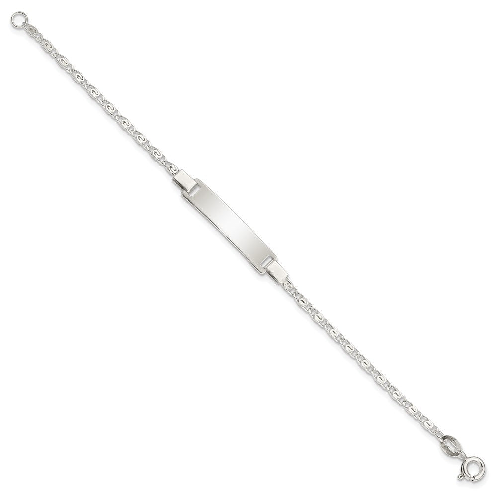 6 Zoll Sterlingsilber Poliert Gravierbar Kinder Id Armband