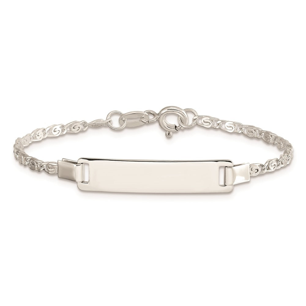 6 Zoll Sterlingsilber Poliert Gravierbar Kinder Id Armband