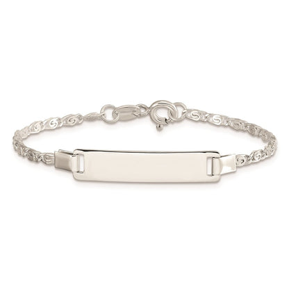 6 Zoll Sterlingsilber Poliert Gravierbar Kinder Id Armband