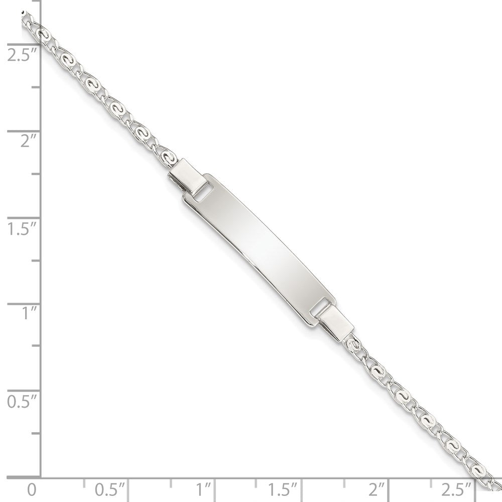 6 Zoll Sterlingsilber Poliert Gravierbar Kinder Id Armband