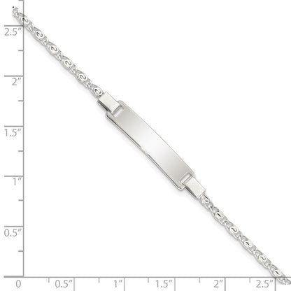 6 Zoll Sterlingsilber Poliert Gravierbar Kinder Id Armband