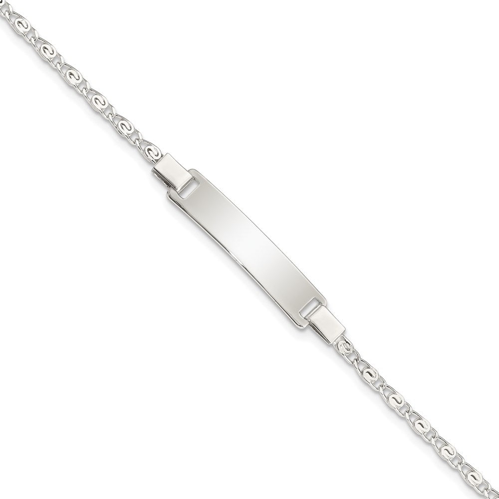 6 Zoll Sterlingsilber Poliert Gravierbar Kinder Id Armband
