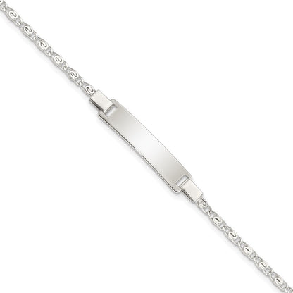 6 Zoll Sterlingsilber Poliert Gravierbar Kinder Id Armband