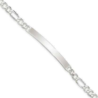 7.5 Zoll Sterlingsilber Figaro Glieder Id Armband