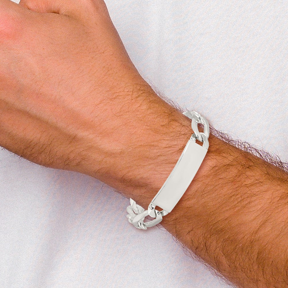 8.5 Zoll Sterlingsilber Figaro Glieder Id Armband