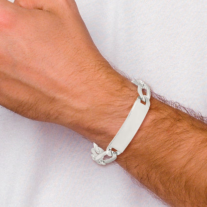 8.5 Zoll Sterlingsilber Figaro Glieder Id Armband