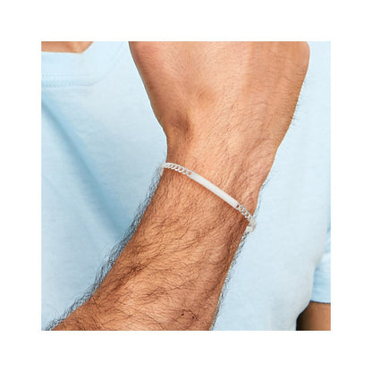 8.5 Zoll Sterlingsilber Panzer Glieder Id Armband