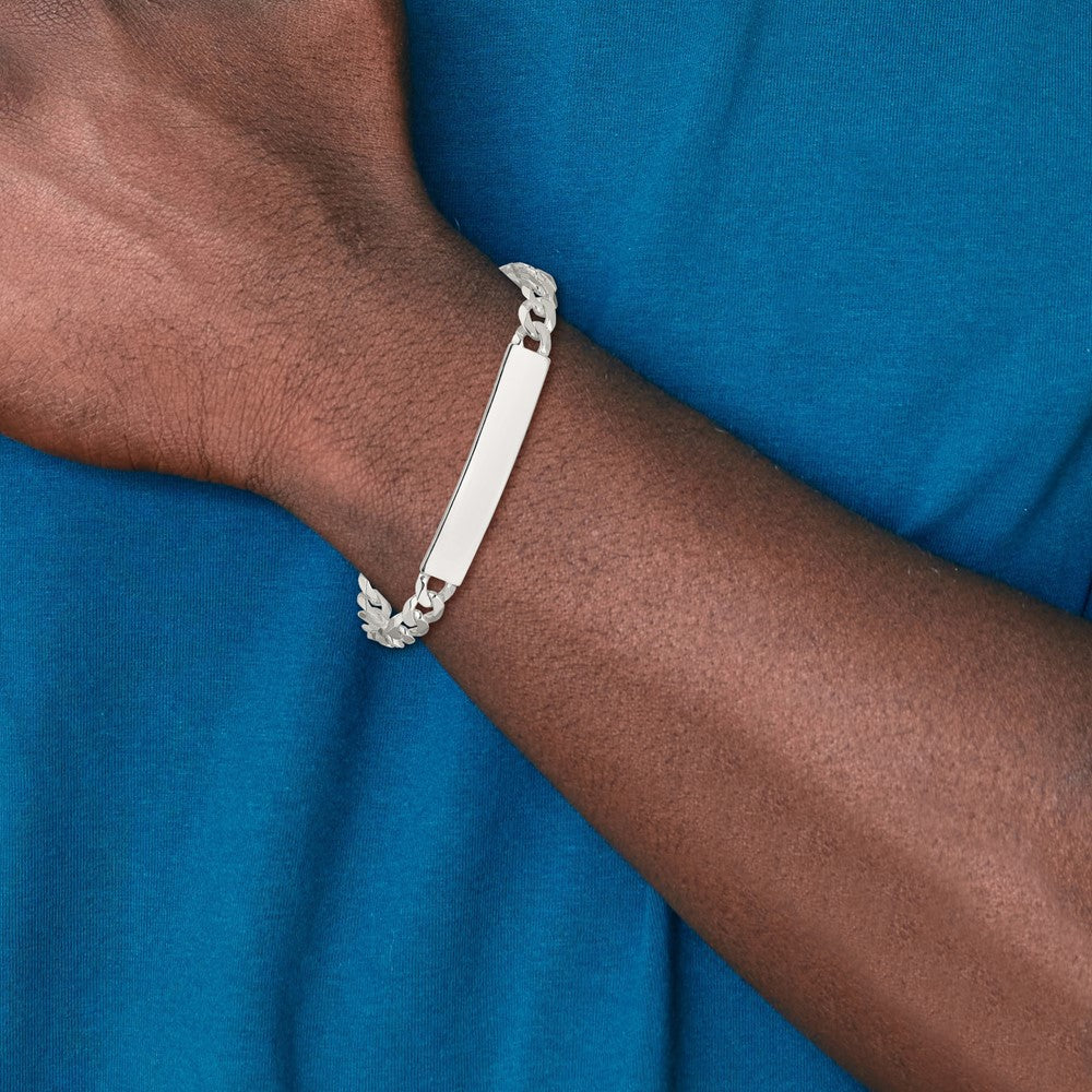 Sterlingsilber Panzer Glieder Id Armband