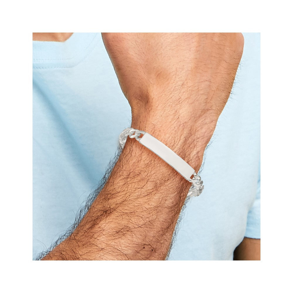 Sterlingsilber Panzer Glieder Id Armband