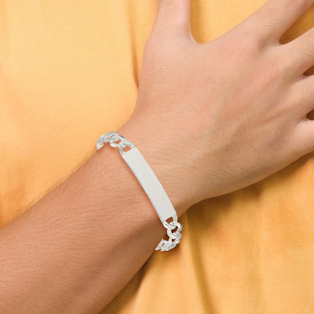 Sterlingsilber Panzer Glieder Id Armband