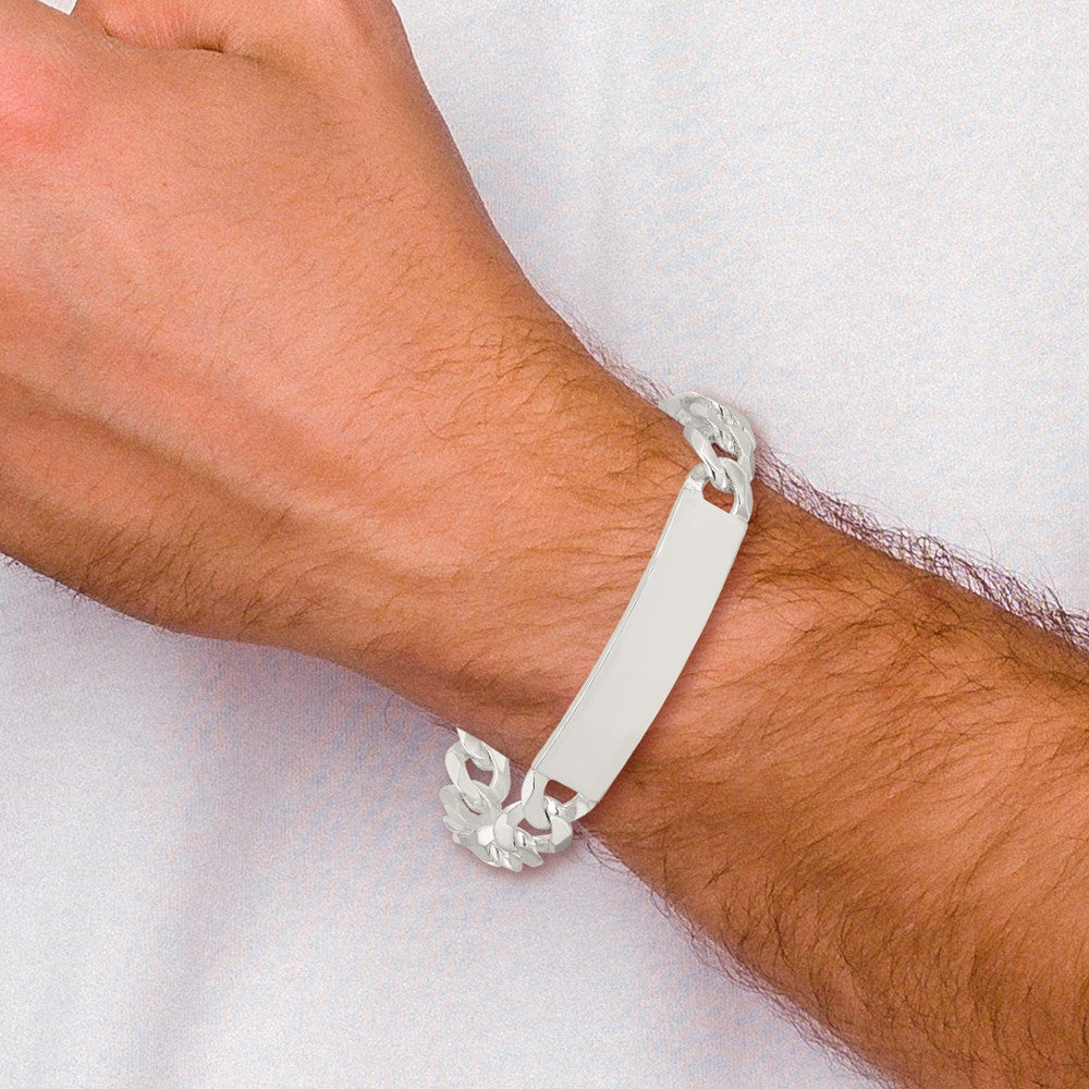 Sterlingsilber Panzer Glieder Id Armband