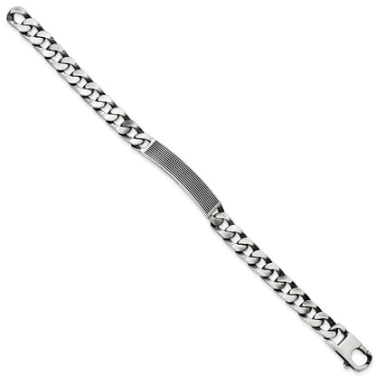 7.5 Zoll Sterlingsilber Antikisiert Satiniert Id Glieder Armband