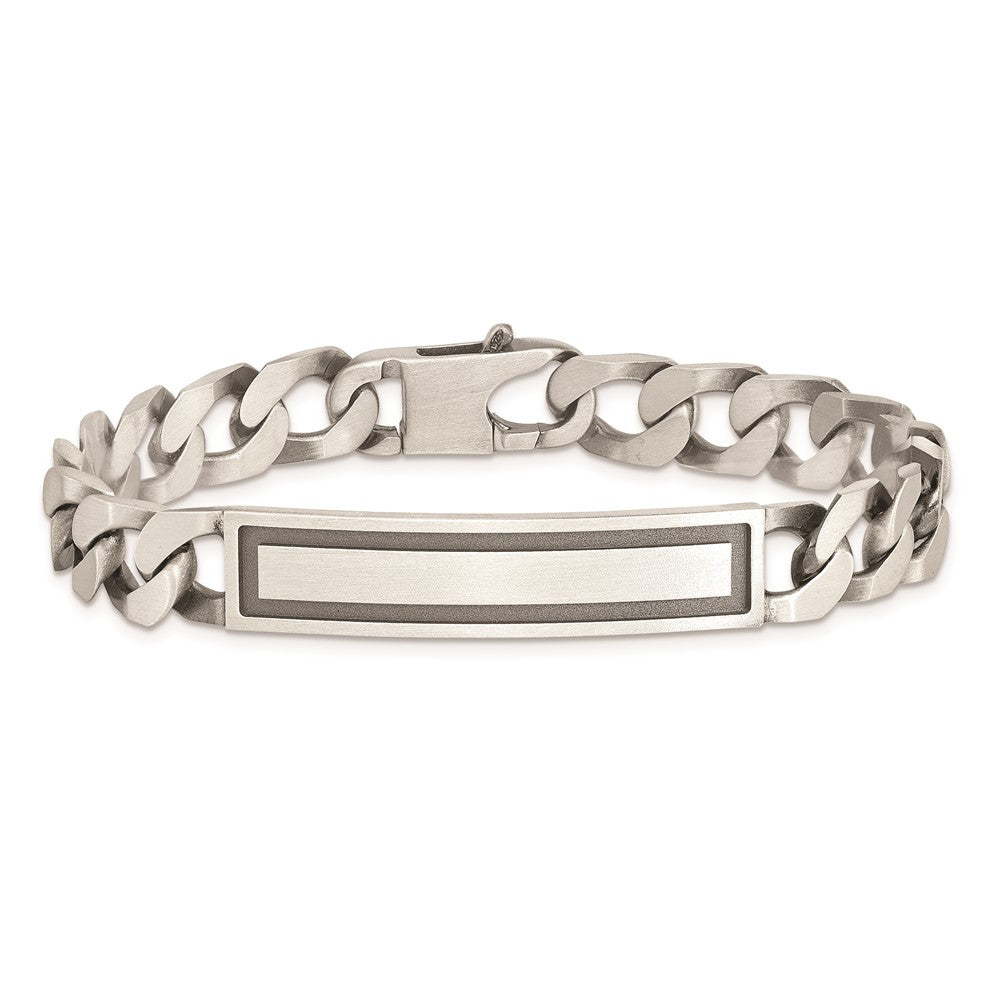 Sterlingsilber Antikisiert Satiniert Panzer Glieder Id Armband