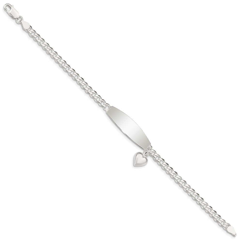 Sterlingsilber mit Herz Charm Id Armband