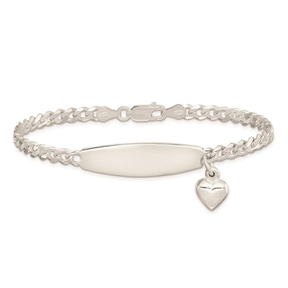 Sterlingsilber mit Herz Charm Id Armband