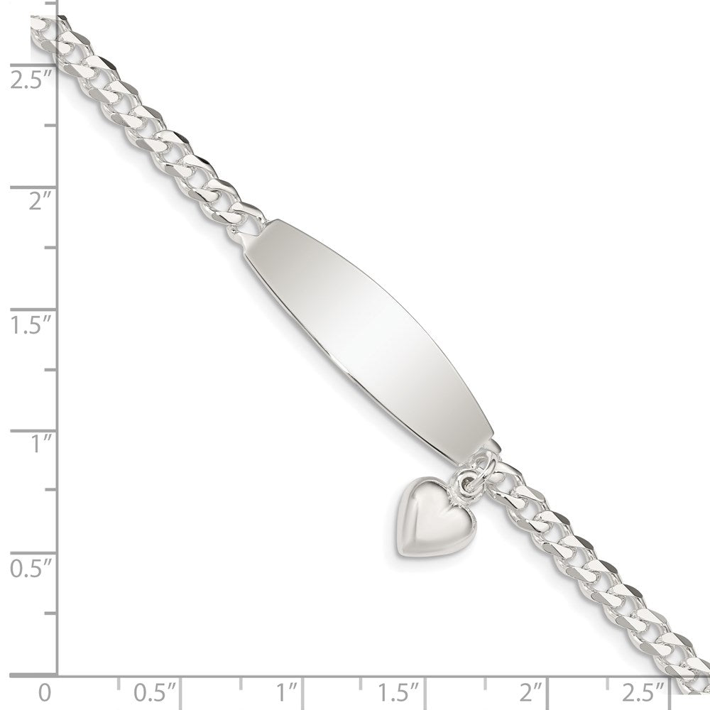 Sterlingsilber mit Herz Charm Id Armband