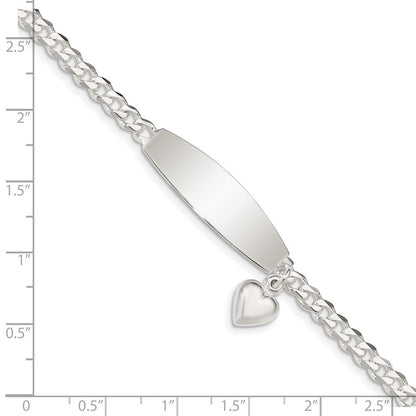 Sterlingsilber mit Herz Charm Id Armband