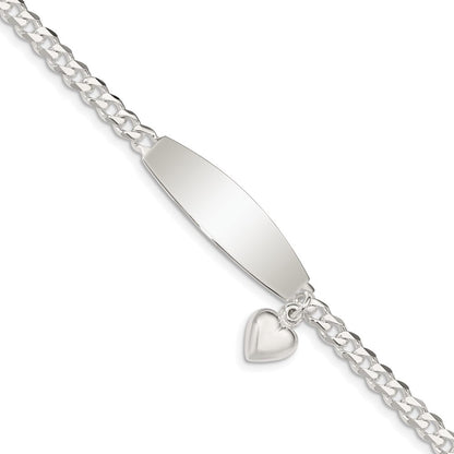 Sterlingsilber mit Herz Charm Id Armband
