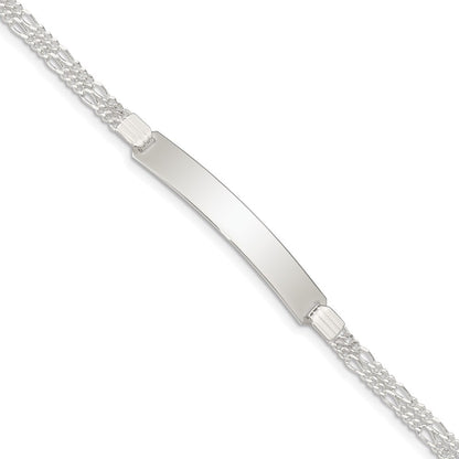 Sterlingsilber Doppelt Kette Fantasieglieder Id Armband