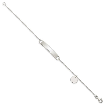 Sterlingsilber Poliert 7.5 Zoll Panzer Glieder Id Armband mit Sliding Akzente