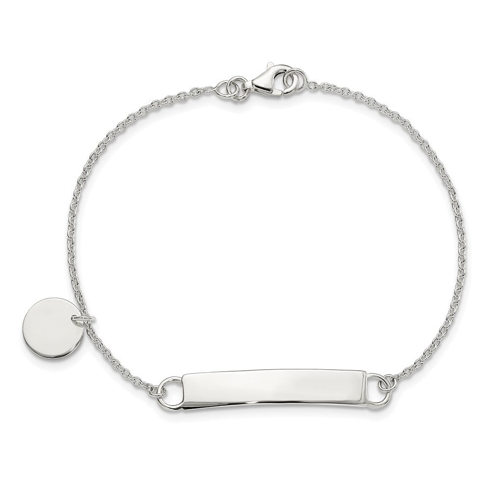 Sterlingsilber Poliert 7.5 Zoll Panzer Glieder Id Armband mit Sliding Akzente
