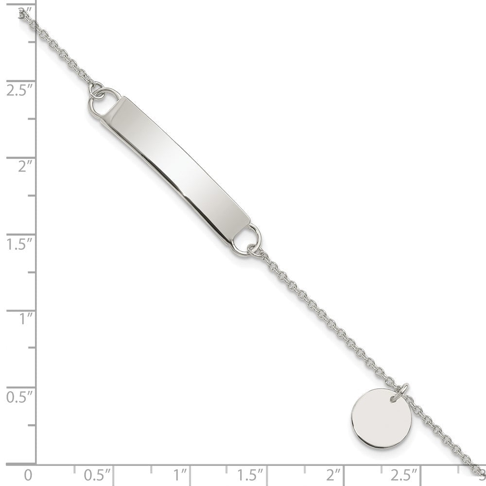 Sterlingsilber Poliert 7.5 Zoll Panzer Glieder Id Armband mit Sliding Akzente