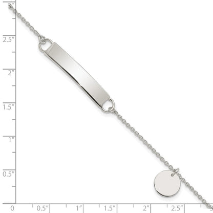 Sterlingsilber Poliert 7.5 Zoll Panzer Glieder Id Armband mit Sliding Akzente