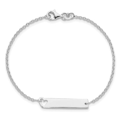 7 Zoll Sterlingsilber Poliert Herz Id 7 Zoll Armband