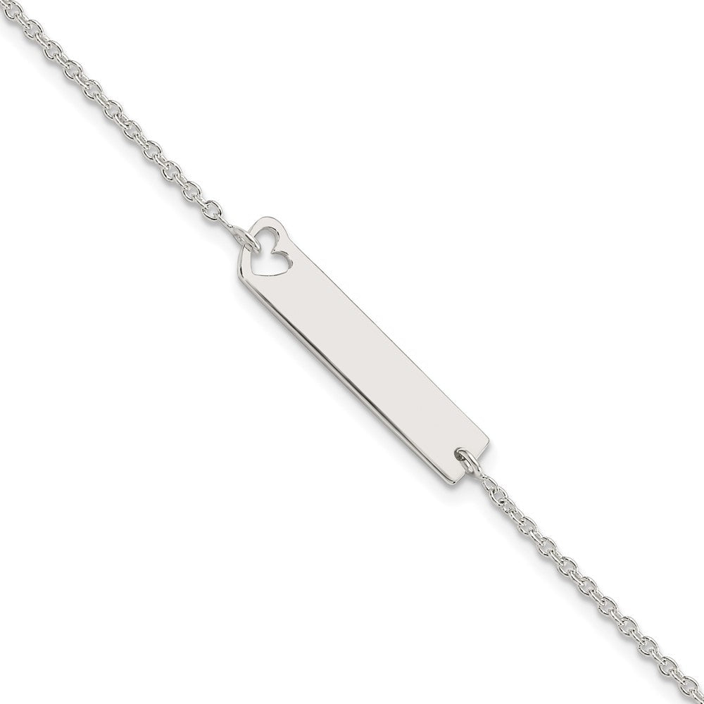 7 Zoll Sterlingsilber Poliert Herz Id 7 Zoll Armband