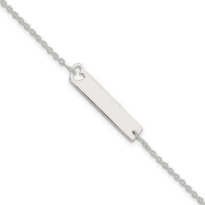7 Zoll Sterlingsilber Poliert Herz Id 7 Zoll Armband