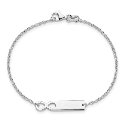 7 Zoll Sterlingsilber Poliert Unendlichkeit Id 7 Zoll Armband