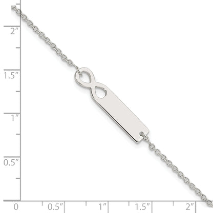 7 Zoll Sterlingsilber Poliert Unendlichkeit Id 7 Zoll Armband