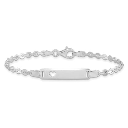 7.5 Zoll Sterlingsilber Poliert Id mit Herz Armband