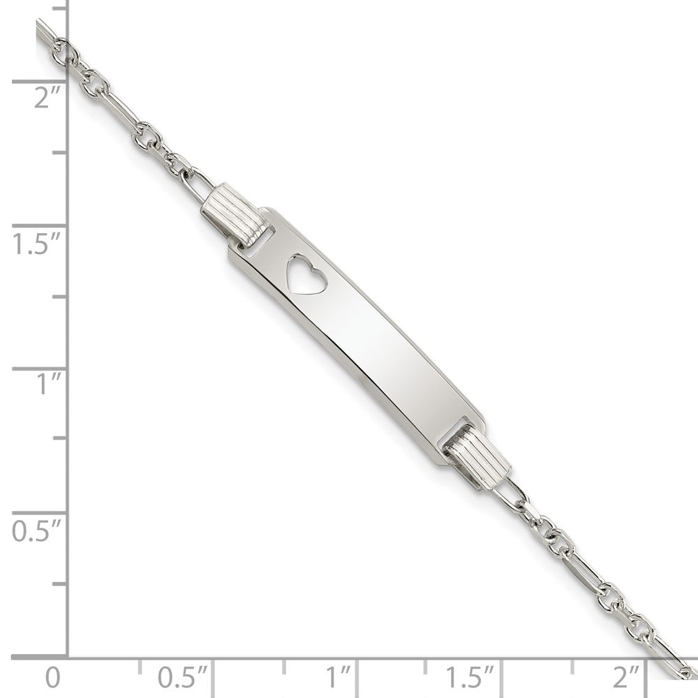 5.5 Zoll Sterlingsilber Poliert Childrens Id mit Herz Armband
