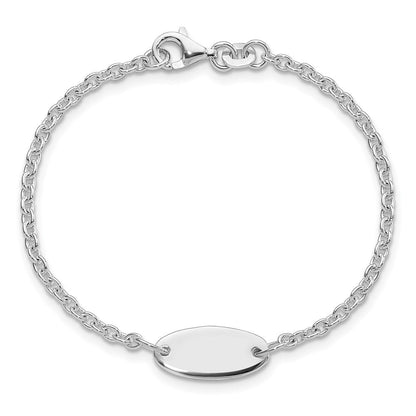 6 Zoll Sterlingsilber Poliert Childrens 6 Zoll Id Armband