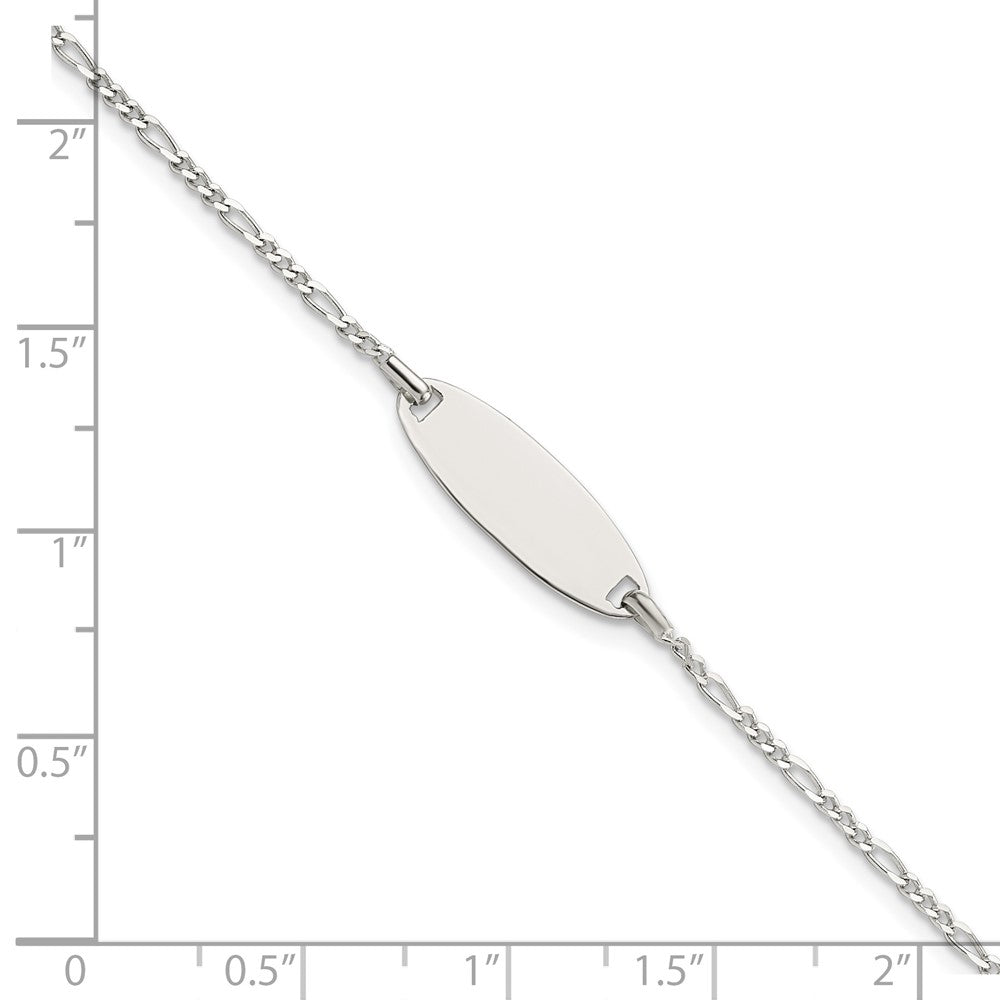 6 Zoll Sterlingsilber Poliert Childrens 6 Zoll Id Armband