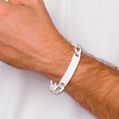 Sterlingsilber 8.5 Zoll Figaro Id Armband